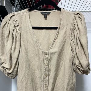 Express puff sleeve tan shirt